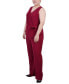 ფოტო #3 პროდუქტის Plus Size Sleeveless Belted Jumpsuit