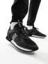 Armani EA7 logo mesh mix trainer in black/white