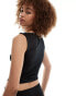 Basic Pleasure Mode hook and eye slinky vest top in black