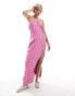 Фото #3 товара Labelrail x Olivia Grace Herring ditsy floral split hem maxi halter dress in pink