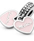 Cubic Zirconia Mother Daughter Hearts Dangle Charm