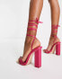 Фото #2 товара Public Desire Amira tie up block heel sandals in hot pink