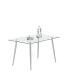 Фото #2 товара 0.32" Thick Tempered Glass Top Dining Table With Silver Stainless Steel Legs
