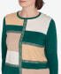 Women's Emerald Isle Color Blocking Gold Trim Sweater