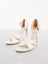 Фото #3 товара Be Mine Bridal Blossom heeled sandals in ivory satin