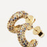 Luxury gold-plated earrings circles with zircons TIGER AR01-291-U