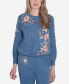 Фото #1 товара Casual Fridays Women's Cozy Floral Embroidered Long Sleeve Top