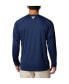 ფოტო #2 პროდუქტის Men's Navy North Carolina Tar Heels Big and Tall Terminal Tackle Omni-Shade Raglan Long Sleeve T-shirt