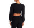 Фото #2 товара Faithfull the Brand Palmera Cropped V Neck Crinkle Top Black Size 6/Medium