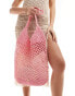 Фото #1 товара South Beach crochet tote bag in pink