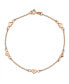 ფოტო #1 პროდუქტის Multi Puff Station Hearts Charm Anklet Ankle Bracelet For Women Teen Beaded Ball Chain Rose Gold Vermeil .925 Sterling Silver 9 Inch Flexible