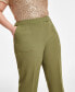 ფოტო #4 პროდუქტის Plus Size High Rise Fly-Front Ankle Pants