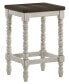 Hollia Farmhouse 2 Piece Solid Wood Counter Height Stools Set