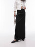 Topshop super high-waist technical maxi skirt in black