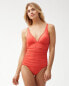 Фото #1 товара Tommy Bahama Women's 189193 Paradise Coral Cross Front One-Piece Swimsuit Size 4