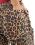 Фото #3 товара Never Fully Dressed scallop detail jeans in leopard print