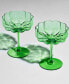 Martini and Champagne Flower Vintage Glass Coupes, Set of 4