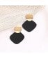 ფოტო #3 პროდუქტის Women's Black Contrast Geometric Drop Earrings