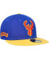 Фото #1 товара Men's Blue Milwaukee Bucks Side Patch 59FIFTY Fitted Hat