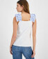 ფოტო #2 პროდუქტის Women's Cotton Ruffle-Strap Tank Top