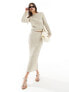 Фото #7 товара Vero Moda textured long sleeved top co-ord in beige