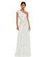 Фото #1 товара Women's Sequined One Shoulder Flutter Sleeve A Line Gown