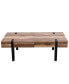 Фото #1 товара 21.69" Oak Finish Medium Density Fiberboard, Wood, Metal 2-Drawer Coffee Table