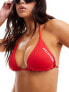 Фото #1 товара Tommy Hilfiger Triangle Bikini Top in Red