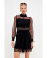 Фото #2 товара Women's Long Sleeve Lace Mini Dress