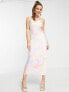 Peppermayo cowl front maxi dress in pastel wave print