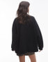 Topshop raglan oversized sweat in black