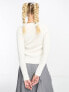 Фото #4 товара ASOS DESIGN zip through rib cardigan in cream