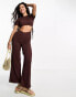 ASOS DESIGN crinkle 2 in 1 cut out jumpsuit in brown 44 - фото #8