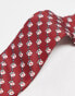 Фото #2 товара ASOS DESIGN tie with playing card print in red