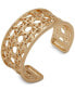 Gold-Tone Lattice Textured Cuff Bracelet