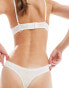 Фото #2 товара Dorina pointelle thong with pink rosebud detail in ivory