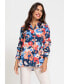ფოტო #1 პროდუქტის Women's Cotton Viscose Long Sleeve Floral Print Shirt