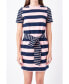 Фото #1 товара Women's Contrast Stripe Knit Mini Dress