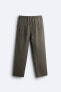 100% linen jogger waist trousers