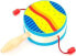 Goki Kolorowy bębenek z rączką, zabawka muzyczna (GOKI-61916)