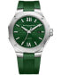 Men's Swiss Automatic Riviera Green Rubber Strap Watch 42mm