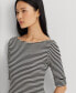ფოტო #3 პროდუქტის Women's Striped Stretch Cotton Midi Dress