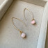 Silver earrings with pink opal