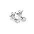 Romantic silver earrings with diamonds Trio DE704