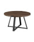 Фото #1 товара 30" Metal Wrap Round Coffee Table - Dark Walnut/Black