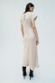 Фото #6 товара Атласное платье миди со сборкой на поясе ZARA