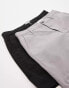 Topman 2 pack slim chino short in black and light grey