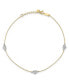 ფოტო #1 პროდუქტის Puff Heart Anklet with 1" Anklet in 14k Yellow and White Gold