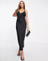 ASOS DESIGN Fuller Bust high apex maxi slip dress in black