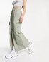 Фото #1 товара Miss Selfridge cargo pocket maxi skirt in khaki